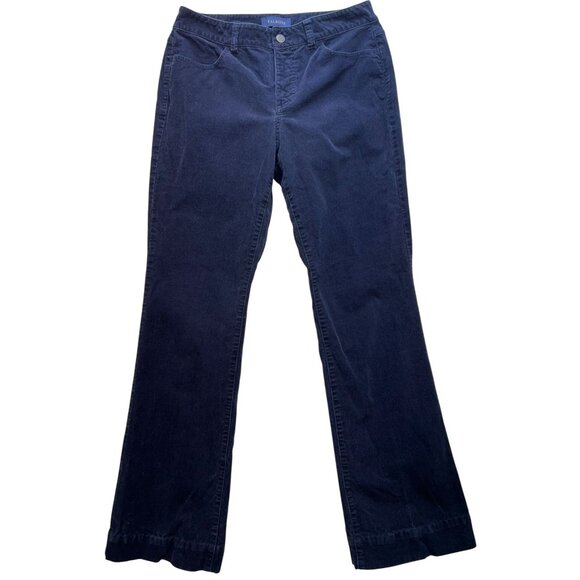 Talbots Women's Straight Leg Corduroy Curvy Jeans Stretch Size 8 Blue Mid Wash - Picture 1 of 12